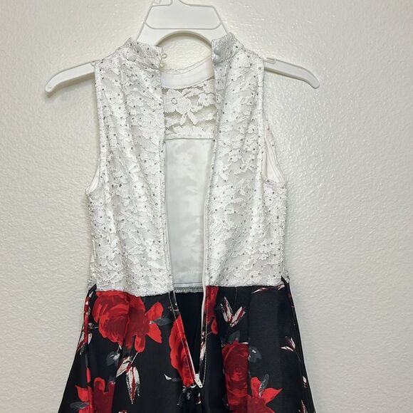 Speechless Girls Sparkling Lace-Floral Hi-Lo Formal Dress Sz 10 - Picture 13 of 13